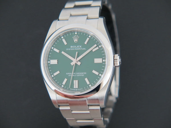 Rolex Oyster Perpetual 36 Green Dial FULL STICKERS