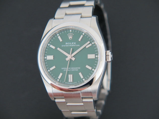 Rolex Oyster Perpetual 36 Green Dial FULL STICKERS
