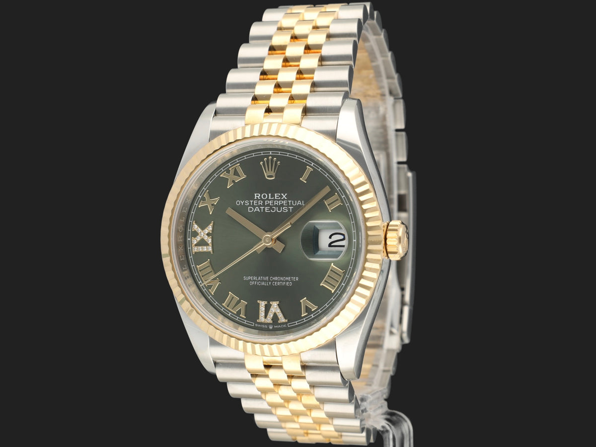 Rolex Datejust Gold/Steel Green Diamond Dial 126233 (1)