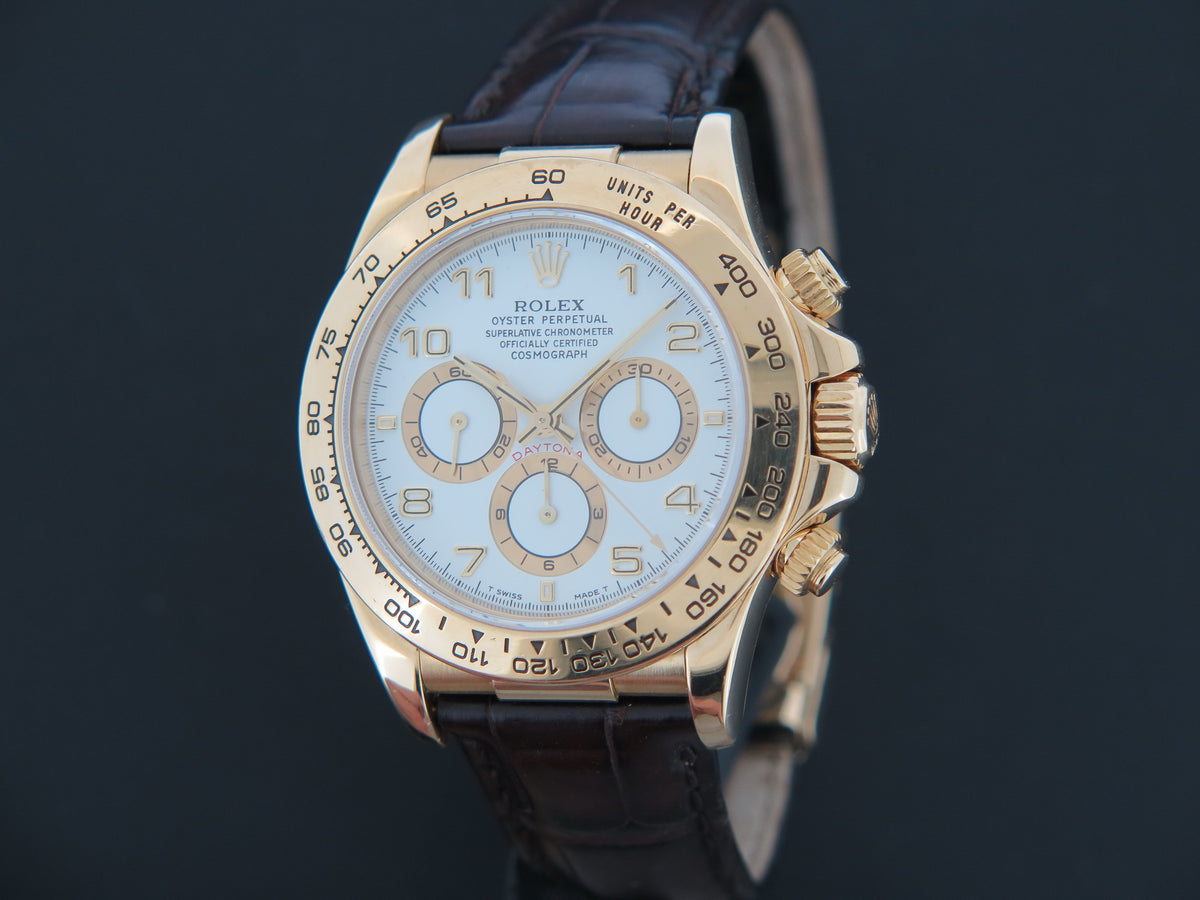 Rolex Daytona Yellow Gold White Arab Dial 16518 (1)