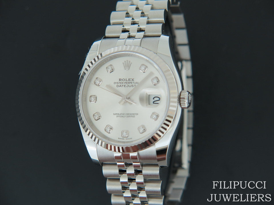 Rolex Datejust Silver Diamond Dial NEW 116234 (1)