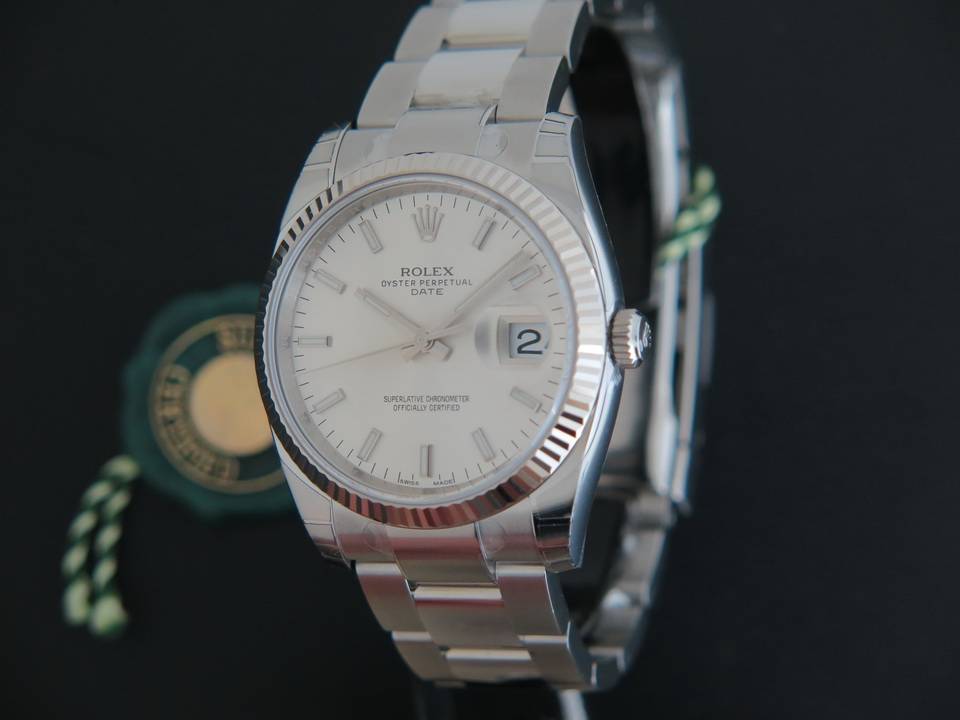 Rolex Date Silver Dial NEW 115234  (1)