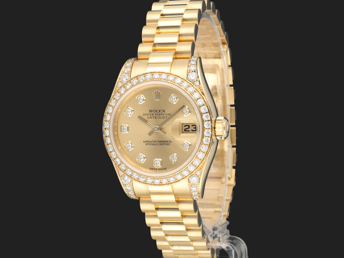 Rolex Lady-Datejust 26 Yellow Gold Diamond Set 179158 (1)