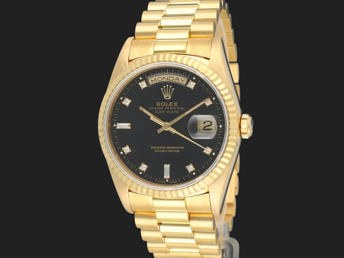 Rolex Day-Date 36 Yellow Gold Black Diamond Dial 18238 18238 (1)