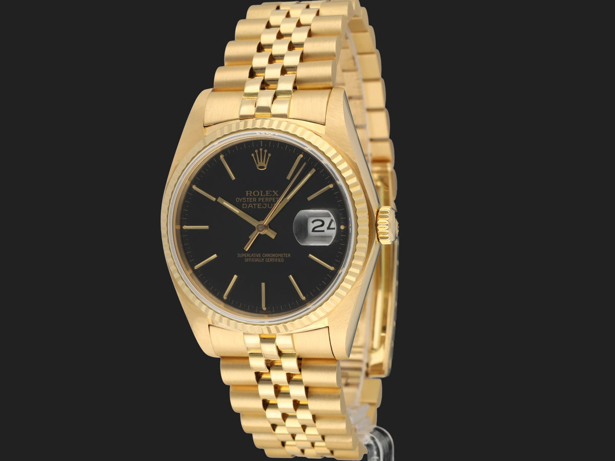 Rolex Datejust Yellow Gold Black Dial 16018 (1)