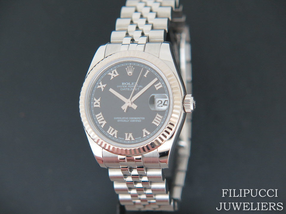 Rolex Datejust Black Roman Dial 178274 (1)