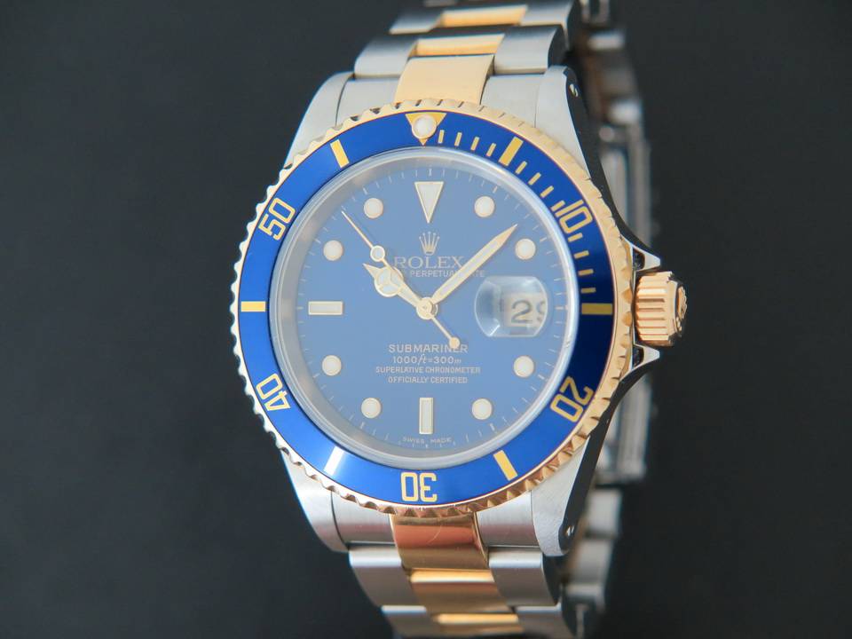 Rolex Submariner Date Gold/Steel  Blue Dial 16613 (1)