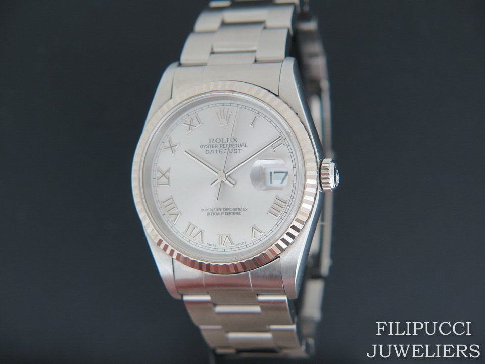 Rolex Datejust Silver Roman 16234 (1)