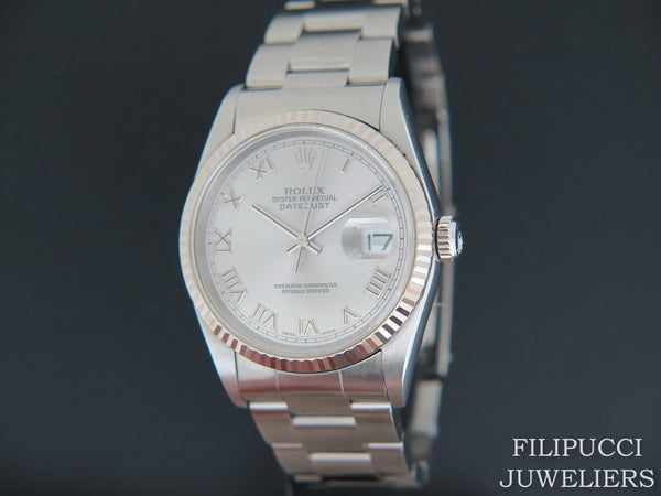 Rolex Datejust Silver Roman