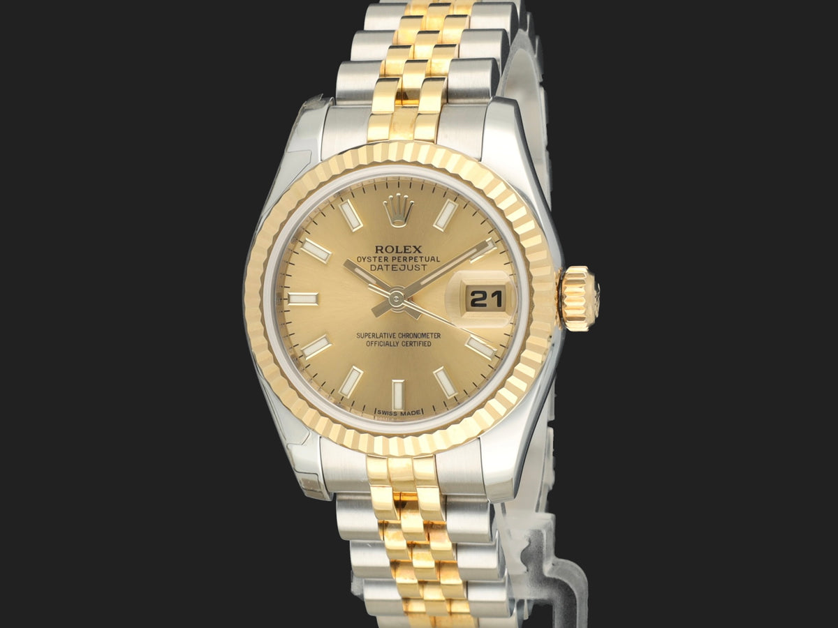 Rolex Lady-Datejust 26 Gold/Steel Champagne Dial 179173 (1)