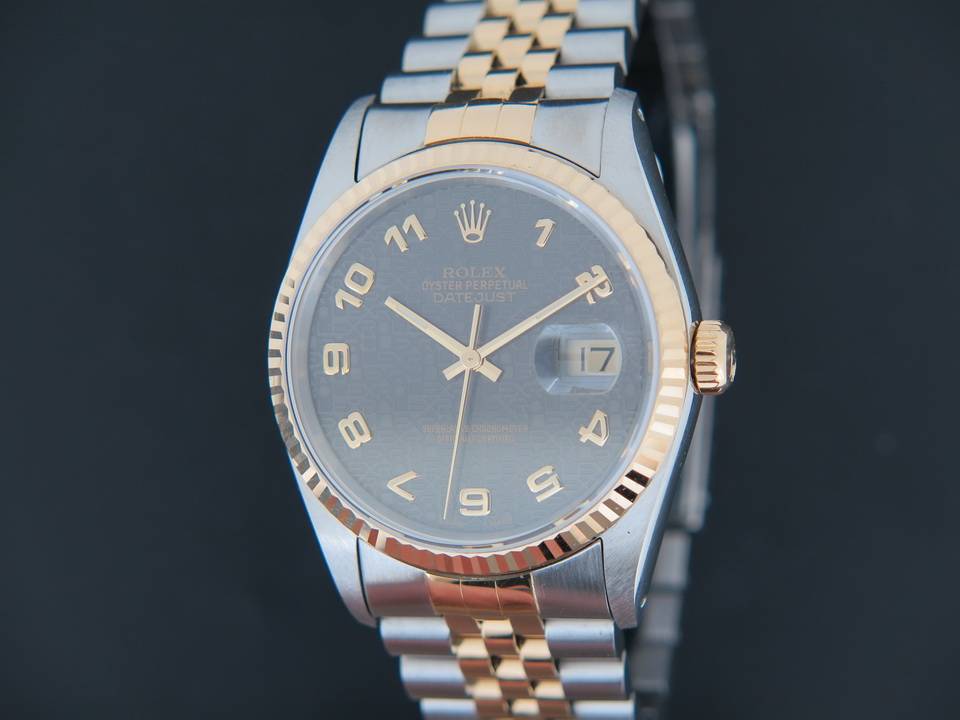 Rolex Datejust  Grey Jubilee Dial Gold/Steel 16233 (1)