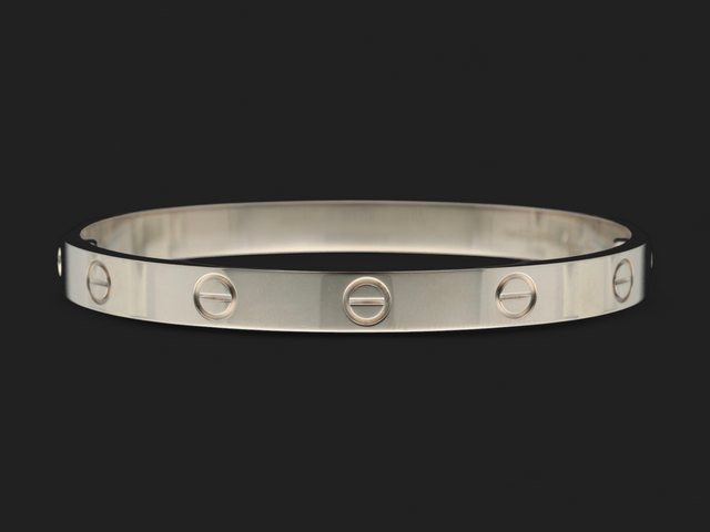 Cartier Love Bracelet White Gold Size 17 NEW
