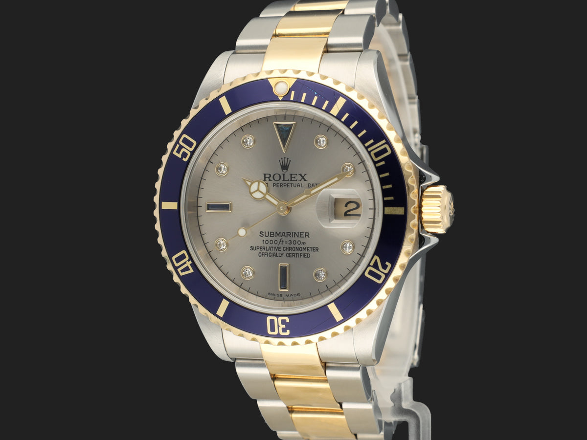 Rolex Submariner Date Gold/Steel Serti Dial 16613 (1)