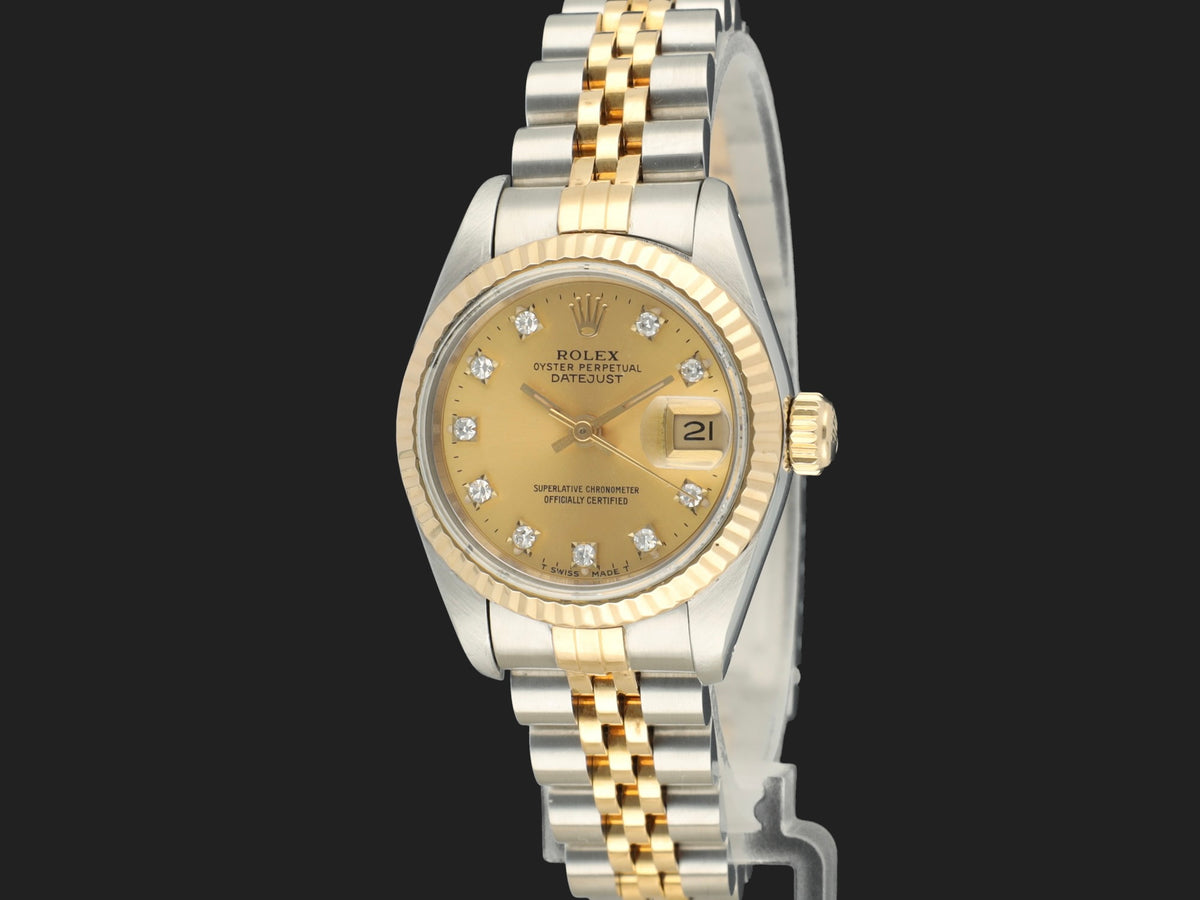 Rolex Lady-Datejust 26 Champagne Diamond Dial 69173 (1)
