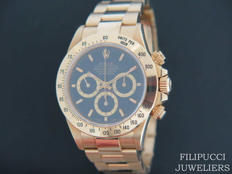 Rolex Daytona Yellow Gold Black Dial 16528 Inverted Six (1)