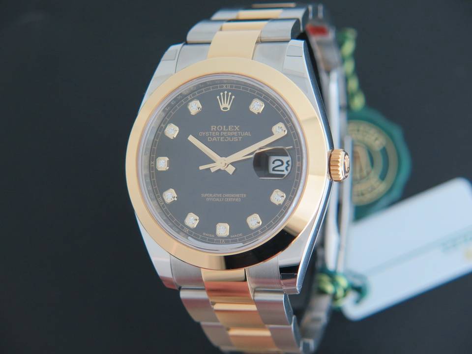 Rolex Datejust 41 Gold/Steel Black Diamond Dial 126303 NEW (1)