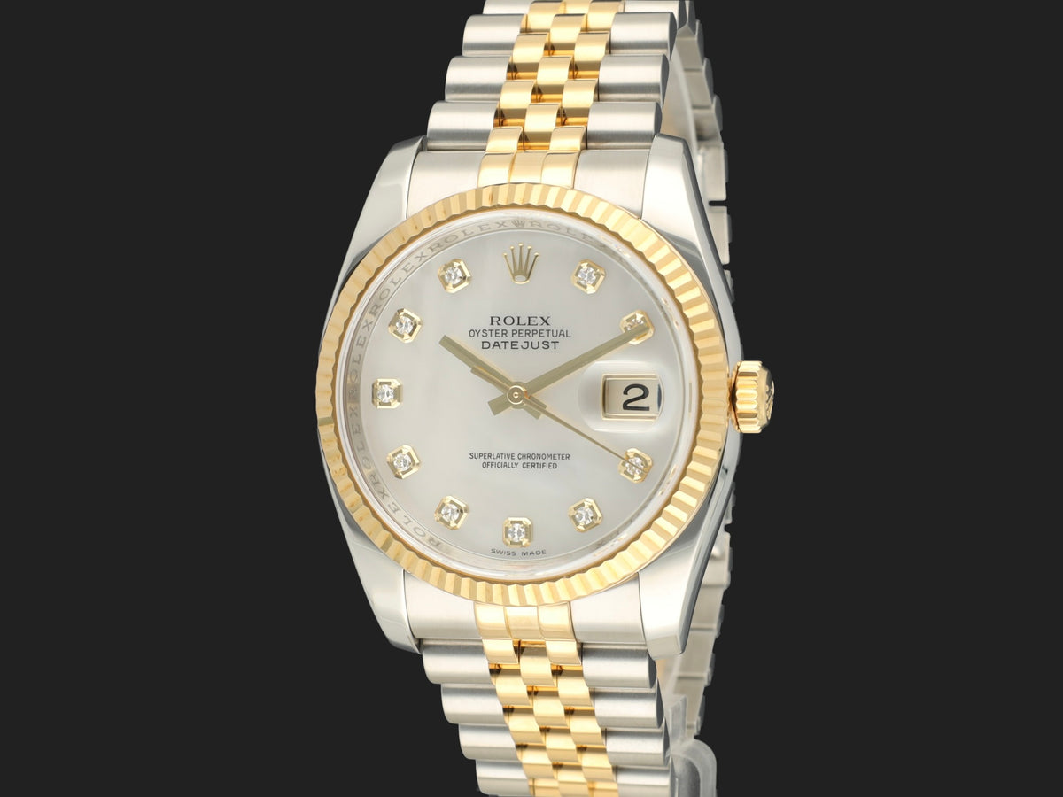 Rolex Datejust 36 Gold/Steel Champagne MOP Diamond Dial 116233 116233 (1)