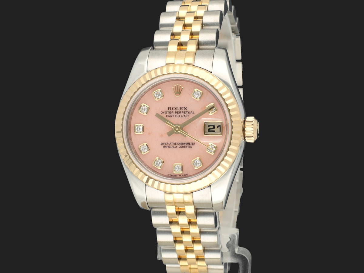 Rolex Lady-Datejust 26 Gold/Steel Pink Coral Diamond Dial 179173  (1)