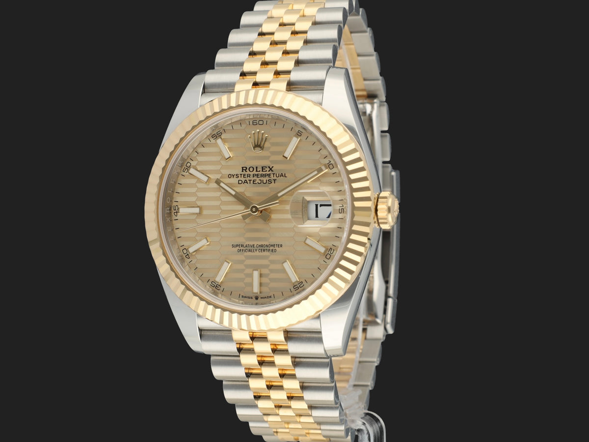 Rolex Datejust 41 Gold/Steel Champagne Fluted Motif Dial 126333  (1)