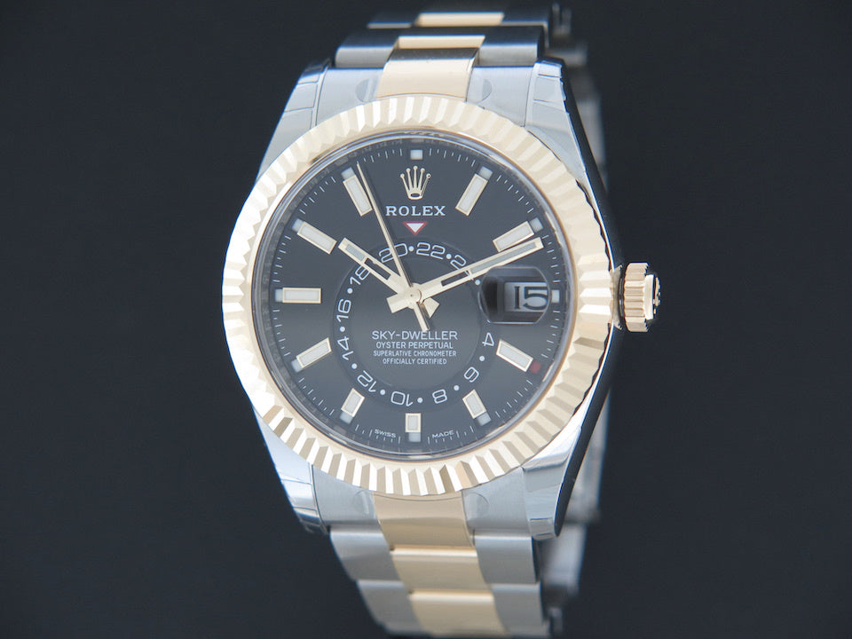 Rolex Sky-Dweller Gold/Steel Black NEW 326933 (1)