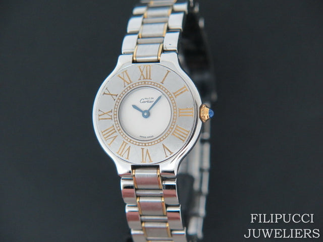 Cartier Must 21 Gold/Steel Ivory Dial