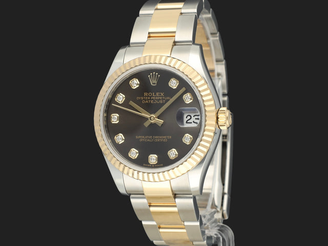 Rolex Datejust 31 Gold/Steel Dark Grey Diamond Dial 278273