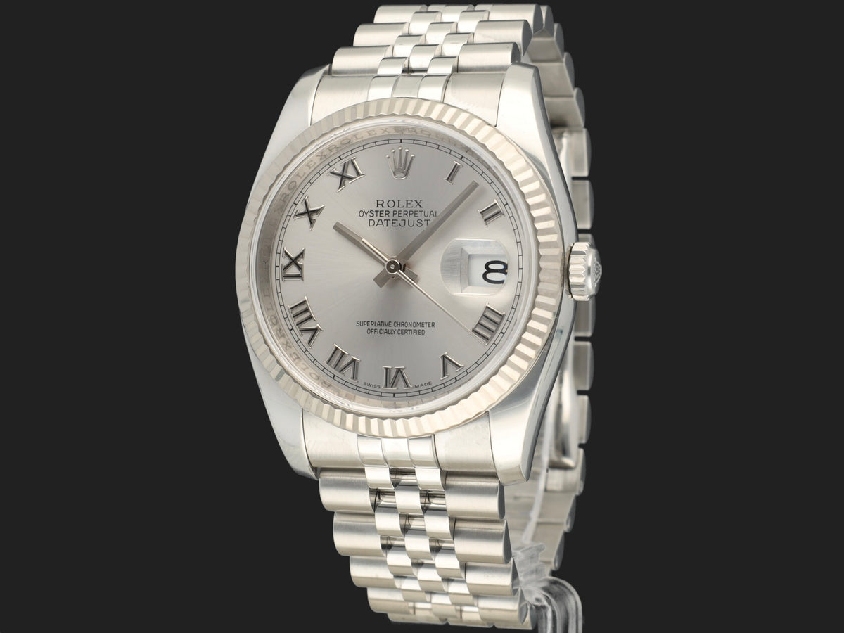 Rolex Datejust 36 Rhodium Roman Dial 116234   (1)