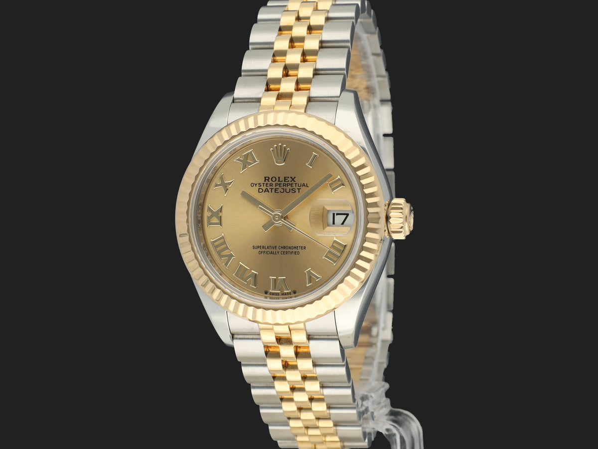 Rolex Lady-Datejust 28 Gold/Steel Champagne Roman Dial 279173 (1)