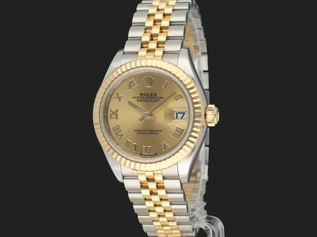 Rolex Lady-Datejust 28 Gold/Steel Champagne Roman Dial