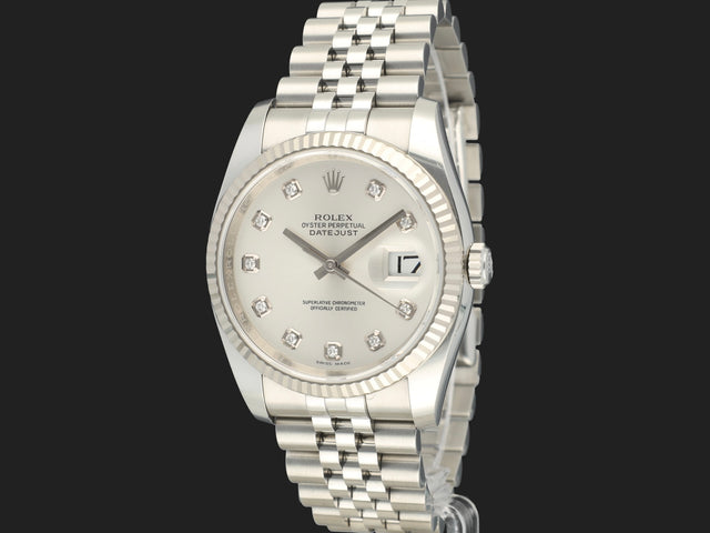 Rolex Datejust Silver Diamond Dial