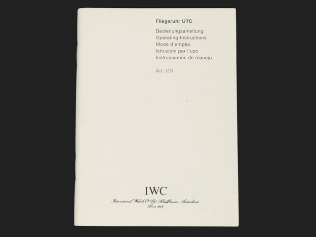 IWC Operating Instructions Booklet Fliegeruhr UTC