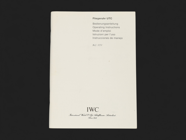 IWC Operating Instructions Booklet Fliegeruhr UTC