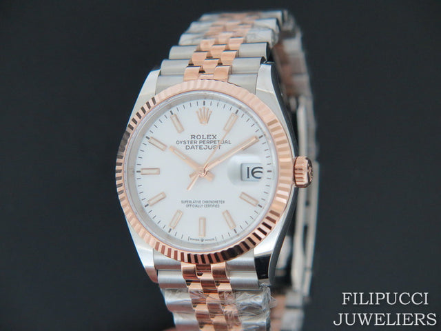 Rolex Datejust NEW Everose/Steel White Dial