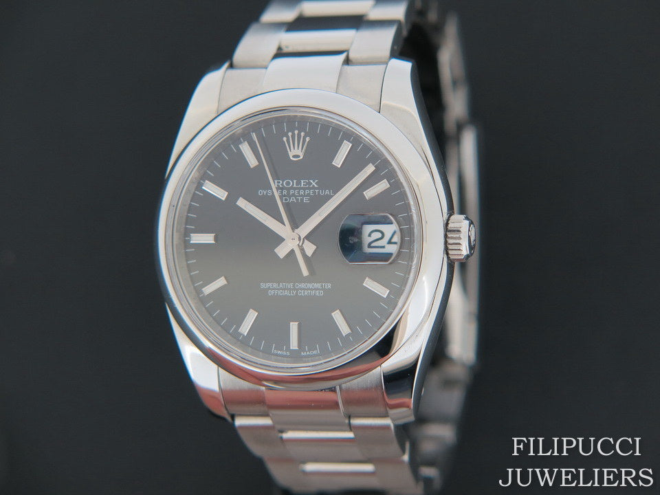 Rolex Date Black Dial 115200 (1)