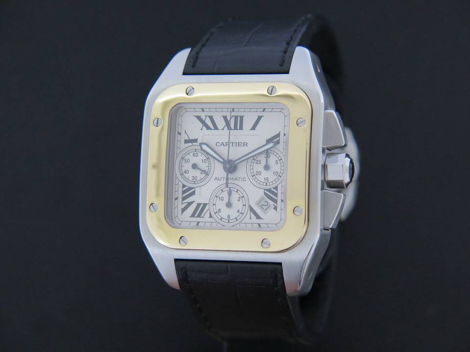 Cartier Santos 100 XL Chrono Gold/Steel (1)