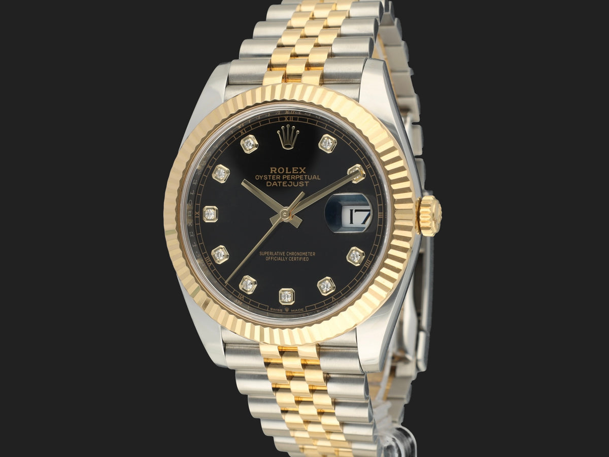 Rolex Datejust 41 Gold/Steel Black Diamond Dial 126333 (1)