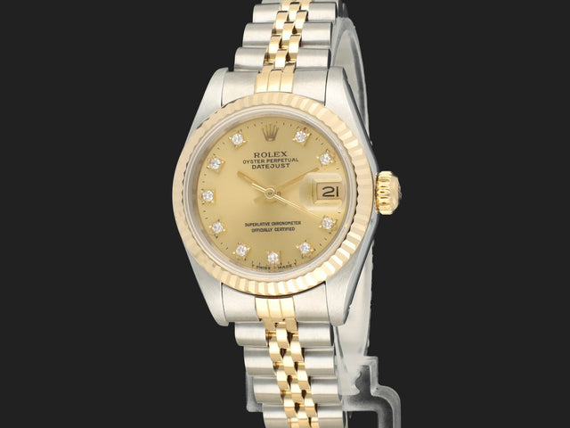 Rolex Lady-Datejust 26 Champagne Diamond Dial 69173