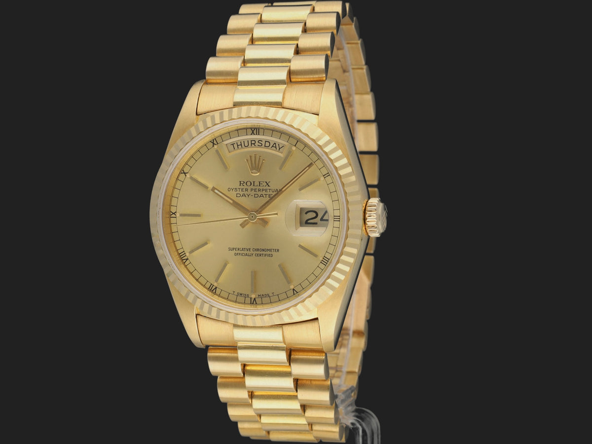 Rolex Day-Date 36 Yellow Champagne Dial 18238 (1)