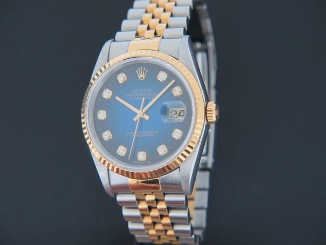 Rolex Datejust Gold/Steel Blue Vignette Diamond Dial