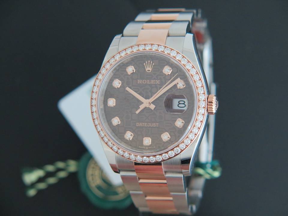 Rolex Datejust NEW 126281RBR Everose/Steel Chocolate Diamond Dial  (1)