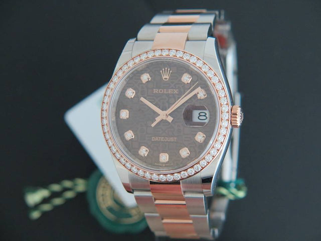 Rolex Datejust NEW Everose/Steel Chocolate Diamond Dial