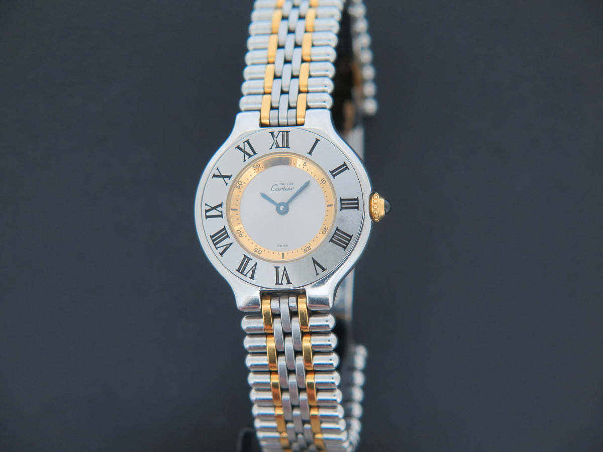 Cartier Must 21 Gold/Steel Grey Dial 1340 (1)