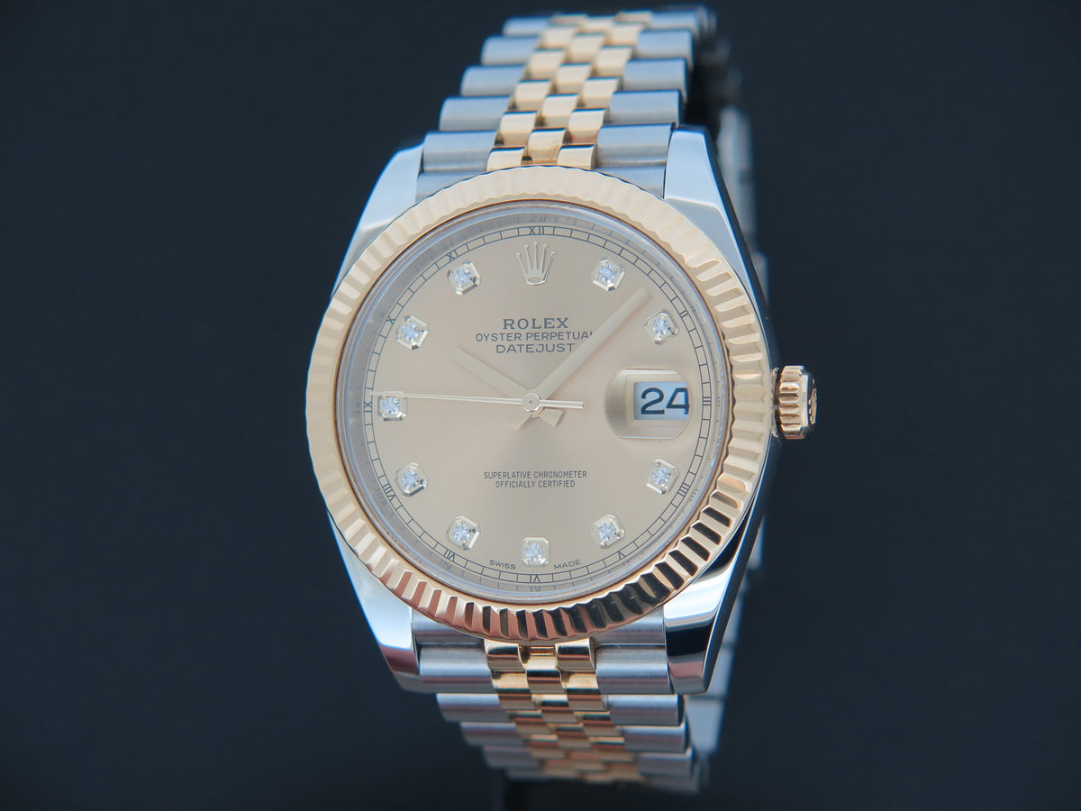Rolex Datejust 41 Gold/Steel Champagne Diamond Dial 126333 (1)