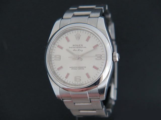 Rolex Air-King 3 6 9 Silver Dial pink index