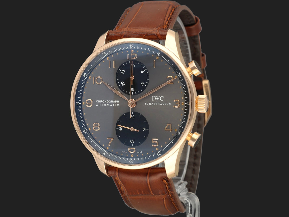 IWC Portugieser Chronograph Rose Gold Grey Dial IW371482 (1)