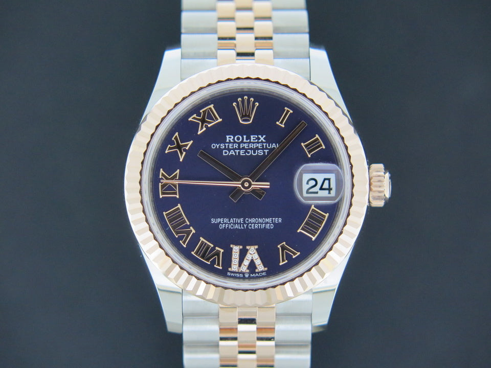 Rolex Datejust 31 Everosegold/Steel Aubergine Diamond Dial NEW 278271 (1)