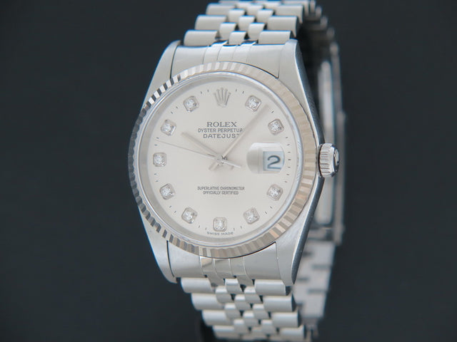 Rolex Datejust Silver Diamond Dial