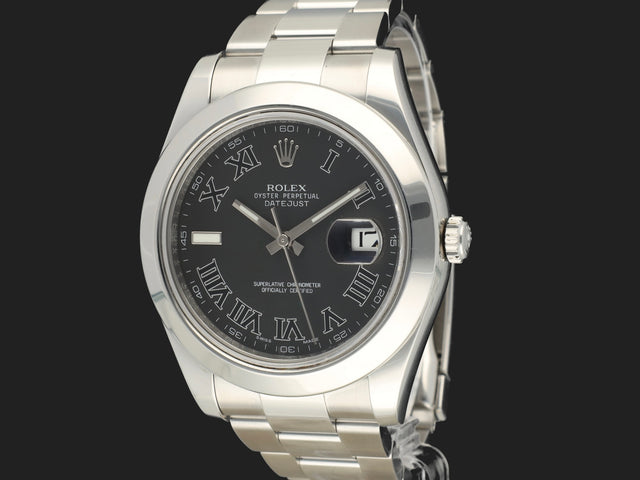 Rolex Datejust II Black Roman 116300