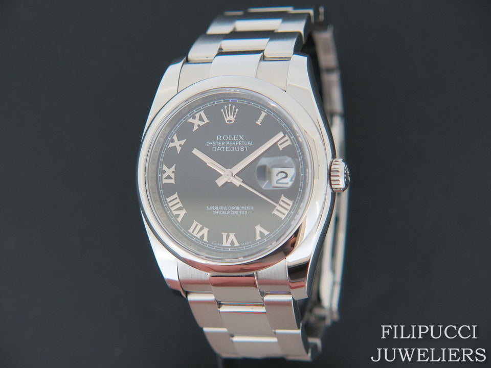 Rolex Datejust 116200 Black Roman Dial   (1)