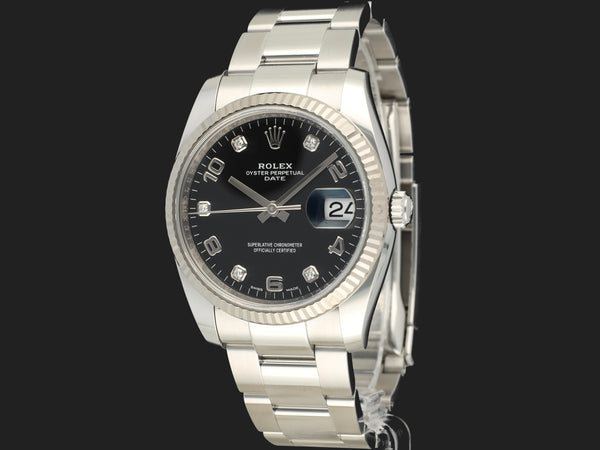Rolex Date Black Diamond Dial